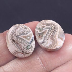 Crazy Lace Cabochon, Natural Crazy Lace Oval Shape Cabochons, Gemstone Shape Cabochons, Crazy Lace Agate Loose Cabochons 19.5x16 MM 2 Pc