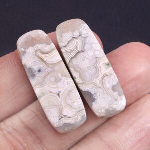 Top Quality Crazy Lace Cabochon, Crazy Lace Rectangle Shape Cabochons, Natural Crazy Lace Gemstone Shape Cabochons 33x11.5 MM 2 Pc