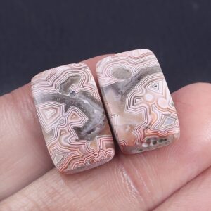 Crazy Lace Cabochon, Natural Crazy Lace Rectangle Shape Cabochons, Crazy Lace Gemstone Shape Cabochons, Crazy Lace Cushion Cabs 19x12 MM 2Pc