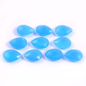 Natural Blue Chalcedony briolette, Blue Chalcedony Pear Shape Briolette, Top Quality Chalcedony Gemstone Shape Briolette 13x18 MM 10 Pc