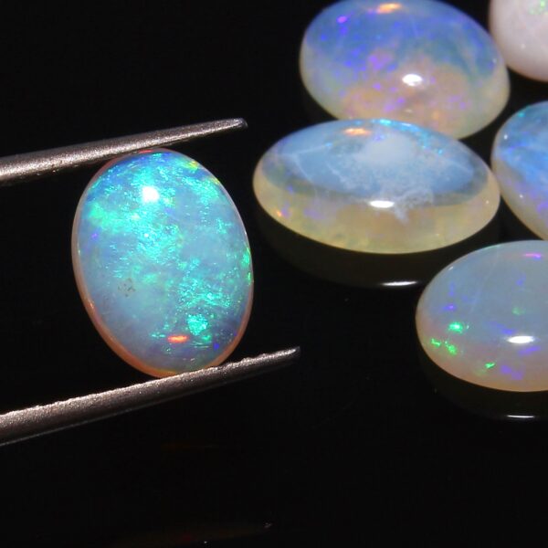 Opal Cabochon, Natural Ethiopian Opal Oval Shape Cabochons 9.5x12.5 MM, Opal Fire Cabochons, AAA Grade Opal Gemstone Cabs one Piece - Image 2