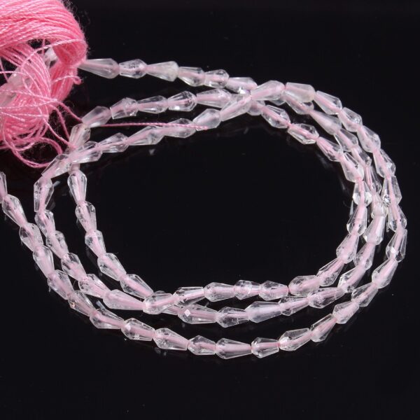 AAA Grade Morganite Beads, Morganite Teardrop Shape Beads 2x4-2.5x4 MM, Natural Morganite Shape Beads 13" - Image 2