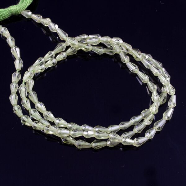 AAA Grade Peridot Beads, Natural Peridot Teardrop Shape Beads 2.5x4 MM, Peridot Gemstone Shape Beads, Peridot Faceted Beads 13" - Image 2