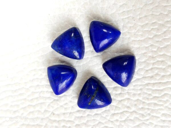 AAA Grade Lapis Trillion shape  Cabochon 8 MM, Natural Lapis Triangle Shape Gemstone Cabochons, Lapis Lazuli Loose Cabochons 5 Pc - Image 2