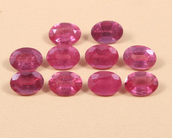 Pink Sapphire Loose Cut Stone, Natural Pink Sapphire Oval Shape Loose Cut Stone 5x7 MM, AAA Grade Pink Sapphire Gemstone Faceted Cuts 10 Pc