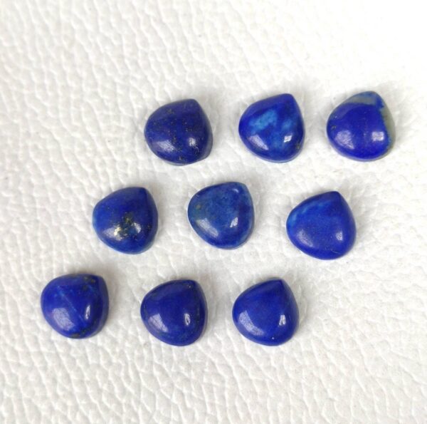 10 MM Heart Shape Lapis Lazuli Cabochon, Lapis Lazuli Cabochons, Natural Blue Lapis Gemstone Shape Cabochons, AAA Grade Lapis Cabochons 10Pc - Image 4
