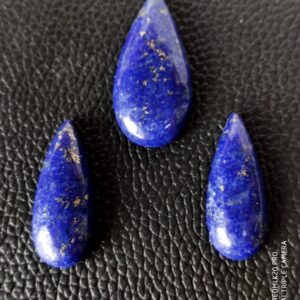 Natural Lapis Lazuli Cabochon, Lapis Lazuli Pear Cabochons, Lapis Gemstone Shape Cabochons Set Of 3 Piece 1 Pc 36x17 MM, 2 Pc 12.5x30.5 MM