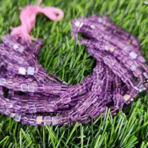 Top Quality Amethyst Cube shape Beads, Amethyst Box Beads 4.5-5.5 MM, Natural Amethyst Shape Beads, Amethyst Handmade Beads 16"