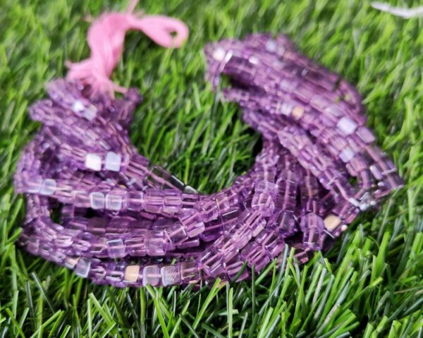 Top Quality Amethyst Cube shape Beads, Amethyst Box Beads 4.5-5.5 MM, Natural Amethyst Shape Beads, Amethyst Handmade Beads 16"