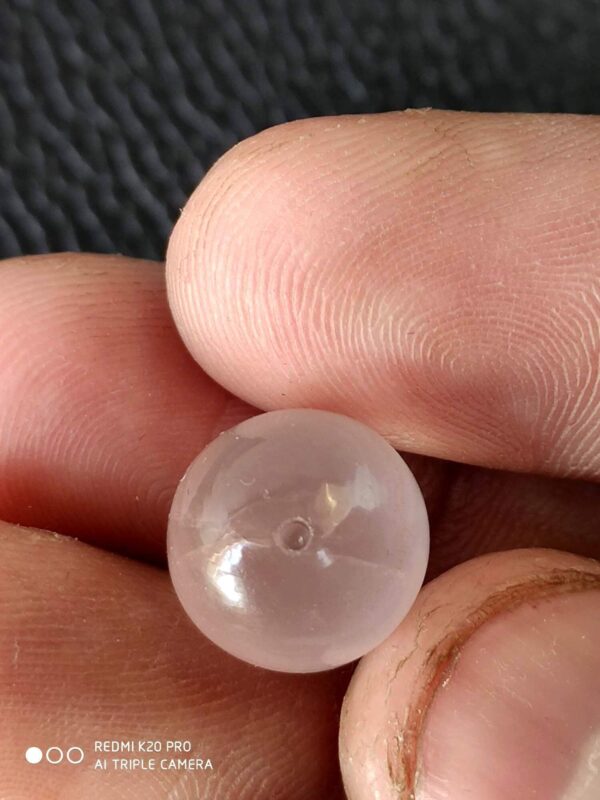 12 MM Sphere Shape Natural Rose Quartz, AAA Grade Rose Roundel Shape Half Drilled Balls, Rose Quartz Gemstone Balls For Jewelry 10 Pc - Image 2