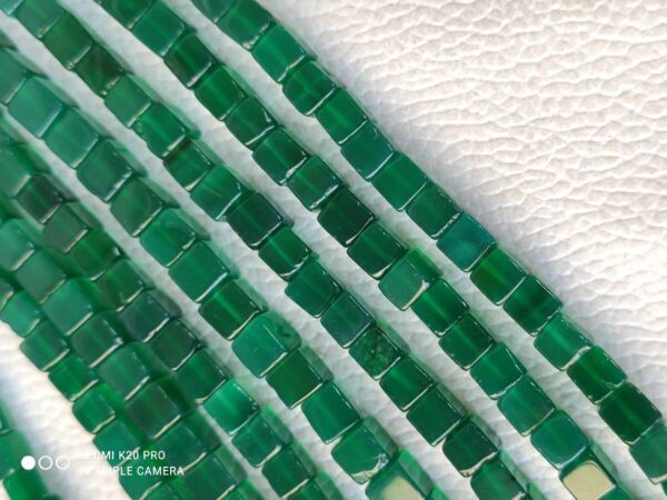 AAA Grade Green Onyx Bead, Green Onyx Box Shape Beads, Natural Green Onyx Gemstone Shape Beads 5.5-6 MM, Green Onyx Handmade Loose Beads 16" - Image 5
