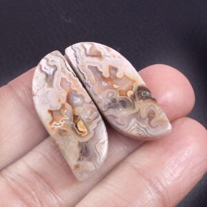AAA Grade Crazy Lace Agate Cabochon, Crazy Lace Agate Fancy Shape Cabochons 13x31 MM, Crazy Lace Gemstone Shape Cabochons 1 Pair