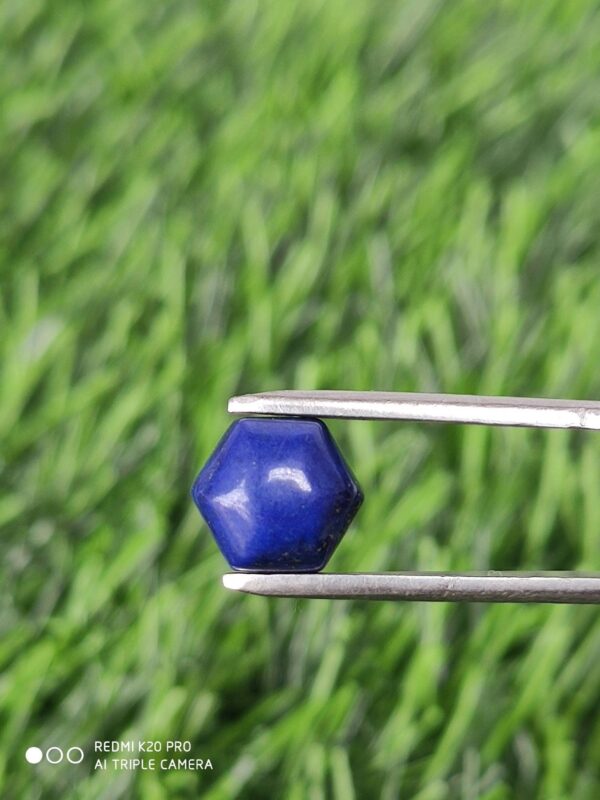 12 MM Hexagon Shape Natural Blue Lapis Lazuli Cabochon, AAA Grade Lapis Gemstone Shape Cabochons, Lapis Six Corner Loose Cabochons 6 Pc - Image 2