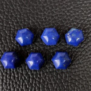 12 MM Hexagon Shape Natural Blue Lapis Lazuli Cabochon, AAA Grade Lapis Gemstone Shape Cabochons, Lapis Six Corner Loose Cabochons 6 Pc