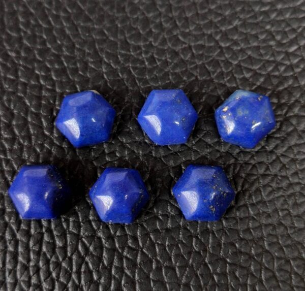 12 MM Hexagon Shape Natural Blue Lapis Lazuli Cabochon, AAA Grade Lapis Gemstone Shape Cabochons, Lapis Six Corner Loose Cabochons 6 Pc