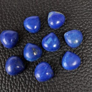 10 MM Heart Shape Lapis Lazuli Cabochon, Lapis Lazuli Cabochons, Natural Blue Lapis Gemstone Shape Cabochons, AAA Grade Lapis Cabochons 10Pc