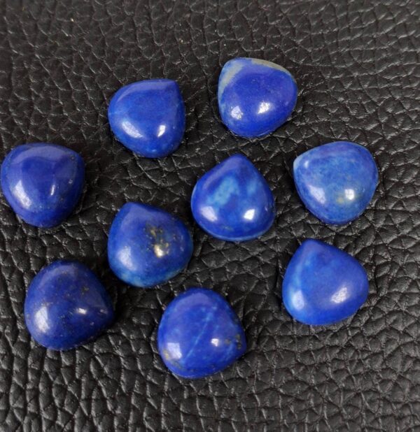 10 MM Heart Shape Lapis Lazuli Cabochon, Lapis Lazuli Cabochons, Natural Blue Lapis Gemstone Shape Cabochons, AAA Grade Lapis Cabochons 10Pc