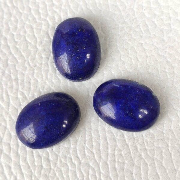 Lapis Lazuli Cabochon, Lapis Lazuli Oval Shape Cabochons, AAA Grade Lapis Gemstone Shape Cabochon 12×16 MM 3 Pc - Image 3