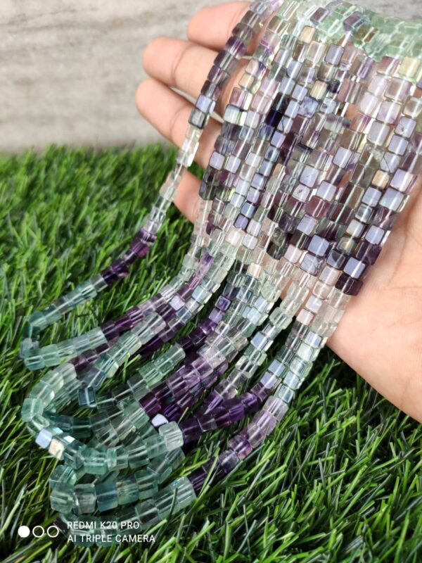 Natural Fluorite Bead, Fluorite Cube Shape Beads 4.5-5 MM, AAA Grade Fluorite Shape Gemstone Beads, Fluorite Box Loose Beads 16"