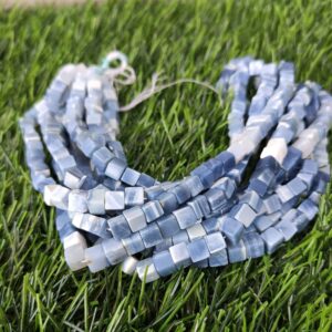 Blue Opal Cube Beads, Natural Blue Opal Cube Beads 5-6 MM, AAA Grade Blue Opal Shape Beads, Blue Opal Shape Gemstone Beads 16"