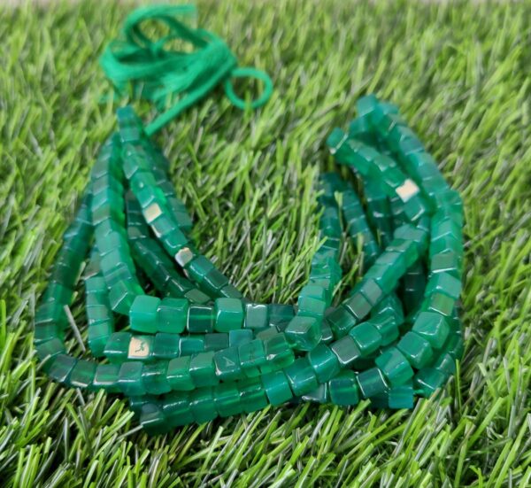 AAA Grade Green Onyx Bead, Green Onyx Box Shape Beads, Natural Green Onyx Gemstone Shape Beads 5.5-6 MM, Green Onyx Handmade Loose Beads 16" - Image 3