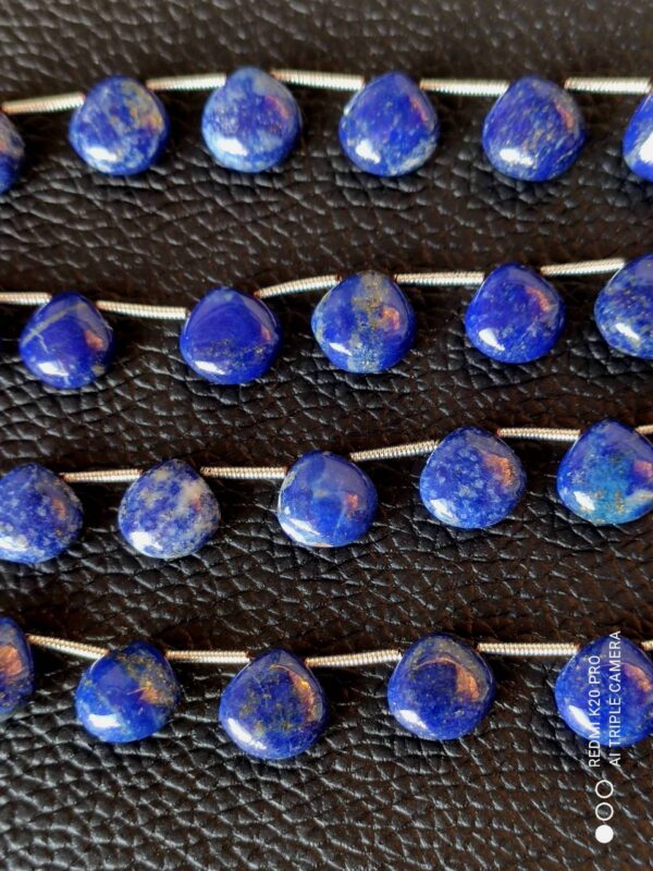 Lapis Lazuli Bead, Natural Blue Lapis Heart Shape Beads 9.5-10 MM, AAA Grade Lapis Lazuli 14 piece 7 Pair Beads 8"