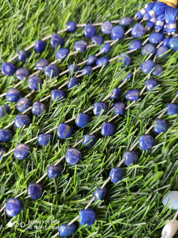 Lapis Lazuli Bead, Natural Blue Lapis Heart Shape Beads 9.5-10 MM, AAA Grade Lapis Lazuli 14 piece 7 Pair Beads 8" - Image 3