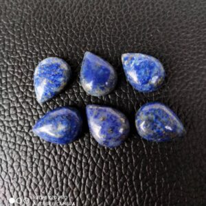 12x16 MM Pear Shape Lapis Lazuli Cabochon, Natural Blue Lapis Cabochons, AAA Grade Lapis Lazuli Gemstone Shape Cabochons 6 Pc