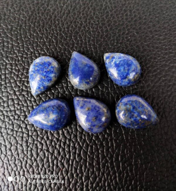12x16 MM Pear Shape Lapis Lazuli Cabochon, Natural Blue Lapis Cabochons, AAA Grade Lapis Lazuli Gemstone Shape Cabochons 6 Pc