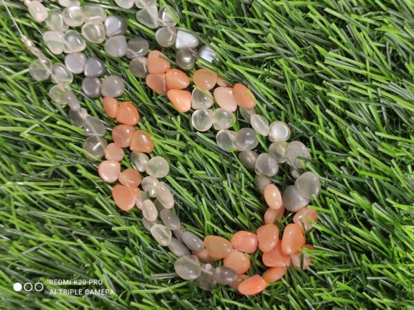 6-7 MM Heart Shape Moonstone Beads, Multi Color Moonstone Shape Beads, Natural Gemstone Shape Beads, All Color Match Moonstone Beads 8" - Image 2