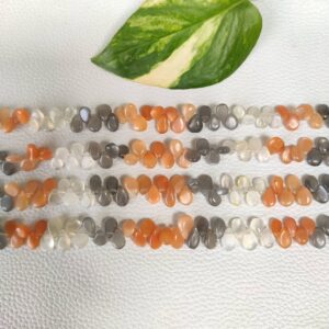 Multi Moonstone Pear Shape Beads, Moonstone teardrop Shape Beads 4x8-6x9 MM, Natural Moonstone Gemstone Shape Beads, Moonstone  Beads 8"
