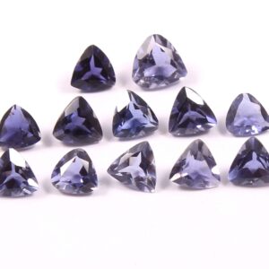 Natural Iolite Loose Gemstone Cuts, Iolite Trillion Shape Cut Stone 3,3.5,4 MM, Blue Iolite Genuine Gemstone Shape Cuts 8 Pc