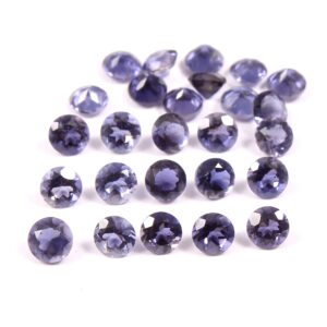2.5 MM Round Shape Iolite Calibrated Size Gemstone Cuts, Natural Blue Iolite Shape Loose Cut Stone, Awesome 20 Pc Genuine Iolite Cut Stone