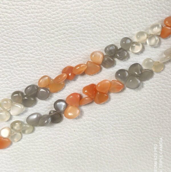 6-7 MM Heart Shape Moonstone Beads, Multi Color Moonstone Shape Beads, Natural Gemstone Shape Beads, All Color Match Moonstone Beads 8" - Image 4