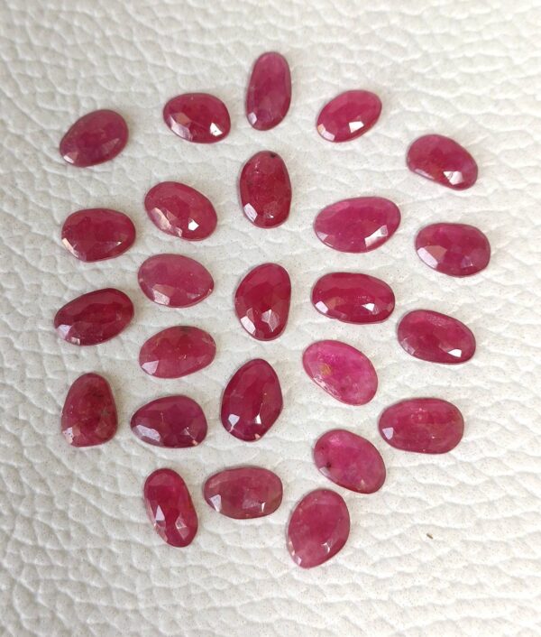 Ruby Rose Cuts, Red Ruby Fancy Shape Rose Cuts 4.5x8-5.5x8 MM, Ruby Gemstone Shape Rose Cuts, Ruby Handmade Rose Cuts 25 Pc - Image 2