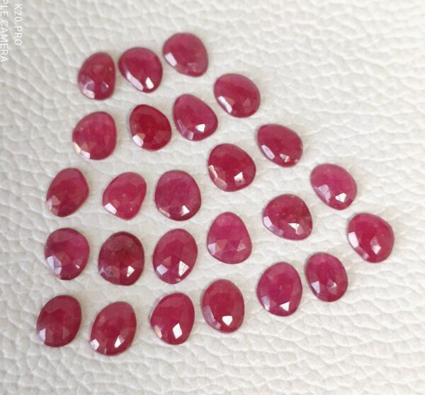 Ruby Rose Cuts, Red Ruby Fancy Shape Rose Cuts, Ruby Gemstone Shape Rose Cuts, Ruby Handmade Rose Cuts 6x8-6x7.5 MM25 Pc