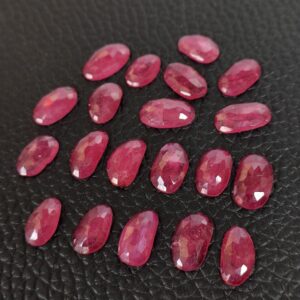 Ruby Rose Cuts, Ruby Fancy Oval Shape Rose Cuts, Top Quality Ruby Shape Rose Cuts, Ruby Gemstone Shape Rose Cuts 5.5x10 MM Approx 20 Pc