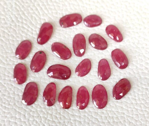 Ruby Rose Cuts, Ruby Fancy Oval Shape Rose Cuts, Top Quality Ruby Shape Rose Cuts, Ruby Gemstone Shape Rose Cuts 5.5x10 MM Approx 20 Pc - Image 2