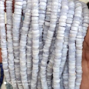 Natural Lace Agate Heishi Beads, Natural Lace Agate Roundel Shape Beads 6-7 MM, Lace Agate Gemstone Shape Heishi Beads, Tyre Shape Beads 16"