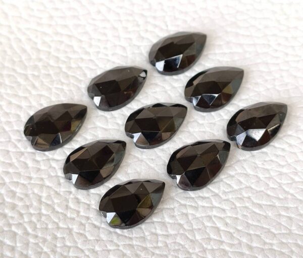 Black Spinel Carving Pear Shape Rose Cuts 5x7 MM, Black Spinel Carving Shape Rose Cuts, Black Spinel Gemstone Shape Rose Cuts 10 Pc - Image 4