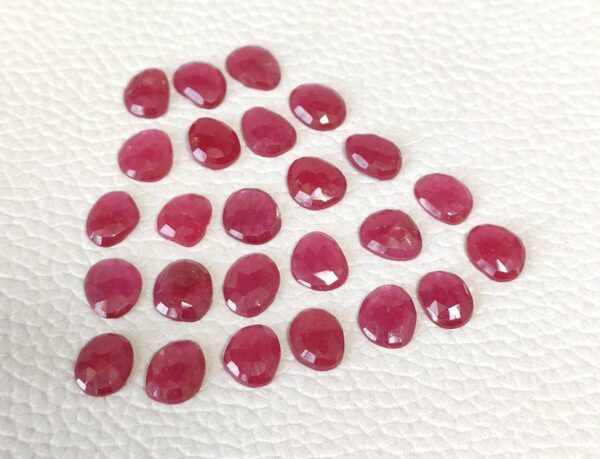 Ruby Rose Cuts, Red Ruby Fancy Shape Rose Cuts, Ruby Gemstone Shape Rose Cuts, Ruby Handmade Rose Cuts 6x8-6x7.5 MM25 Pc - Image 2