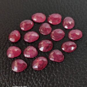 Ruby Fancy Shape Rose Cuts, AAA Grade Ruby Roundel Fancy Shape Rose Cuts, Ruby Gemstone Shape Faceted Cabochons 6.5x7.5-7x8 MM 25 Pc