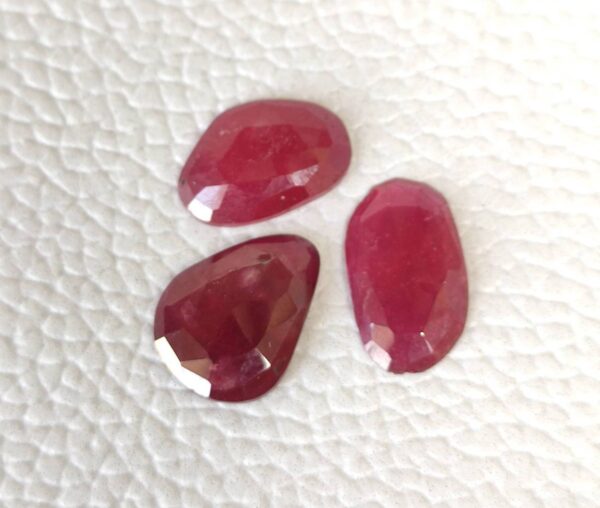 Ruby Rose Cuts, Ruby Fancy Oval Shape Rose Cuts, Ruby Shape Rose Cuts, Ruby Gemstone Shape Rose Cuts 14x10.5 MM, Ruby Faceted Cabochons 1 Pc