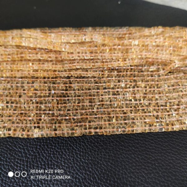 Citrine Heishi Beads 4-6 MM, Citrine Gemstone Heishi Beads,  Natural Citrine Heishi Beads, Citrine Loose Beads 16" - Image 3