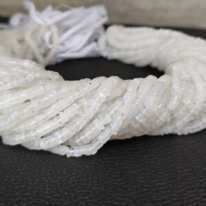 Rainbow Moonstone Heishi Beads, Blue fire Rainbow Shape Heishi Beads 4-6 MM, Rainbow Moonstone Gemstone Heishi Beads, Moonstone Beads 16"