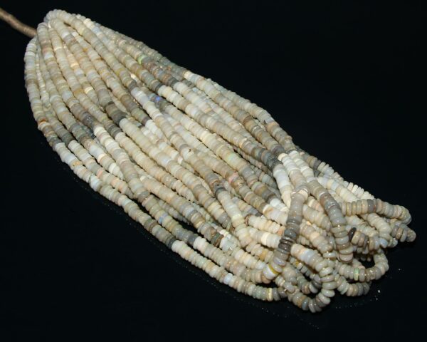 Australian Opal Round Heishi Beads, Opal Shaded Heishi Beads 5-5.5 MM, Opal Gemstone Shape Heishi Beads, Opal Loose Heishi Beads 8" - Image 2