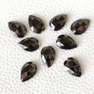 Black Spinel Carving Pear Shape Rose Cuts 3x5 MM, Black Spinel Pear Shape Rose Cuts, Black Spinel Gemstone Shape Rose Cuts 10 Pc
