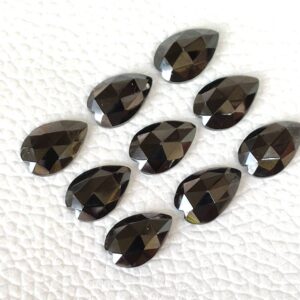 Black Spinel Carving Pear Shape Rose Cuts 5x7 MM, Black Spinel Carving Shape Rose Cuts, Black Spinel Gemstone Shape Rose Cuts 10 Pc