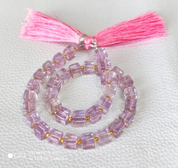 Pink Amethyst Cube Shape Beads, Pink Amethyst Shape Beads 5 MM, Pink Amethyst Gemstone Shape Beads, Amethyst Box Shape Loose Beads 10" - Image 3