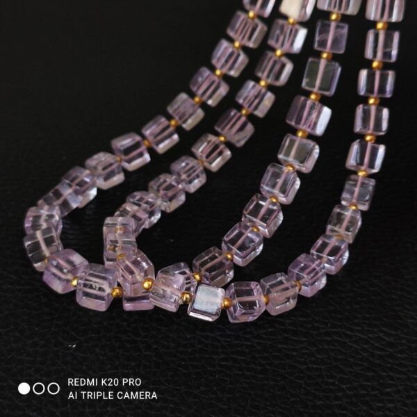 Pink Amethyst Cube Shape Beads, Pink Amethyst Shape Beads 5 MM, Pink Amethyst Gemstone Shape Beads, Amethyst Box Shape Loose Beads 10" - Image 2